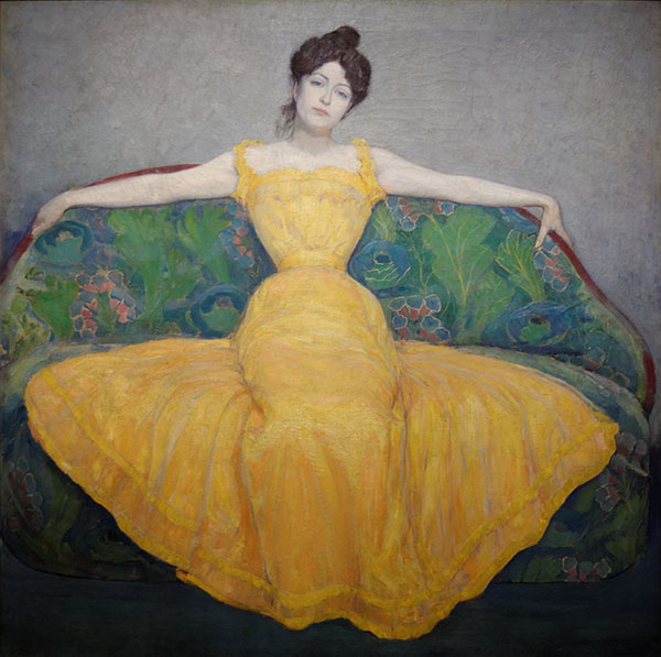 Woman in a Yellow Dress 1907 by Max Kurzweil | Oil Painting Reproduction