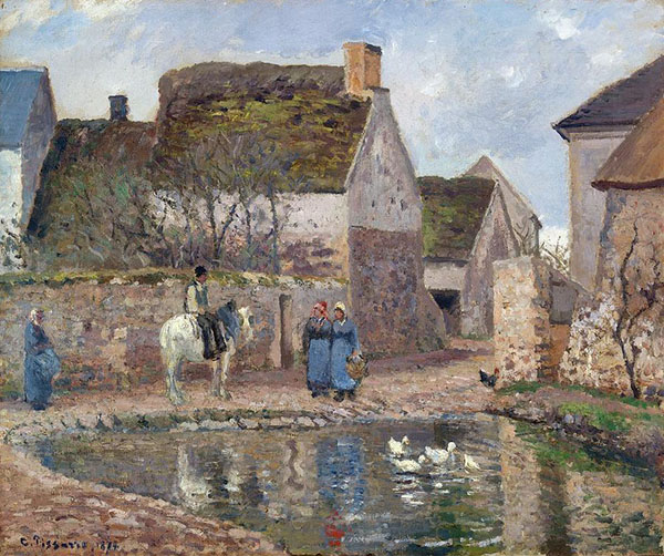 A Pond in Ennery by Camille Pissarro | Oil Painting Reproduction