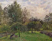 Apple Trees and Poplars in The Setting Sun By Camille Pissarro