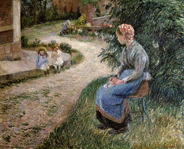 A Servant Seated in The Garden at Eragny | Oil Painting Reproduction
