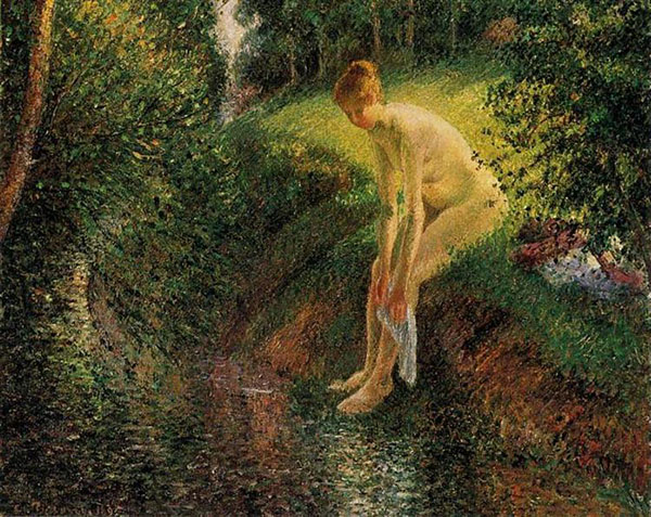 Bather in The Woods 1895 by Camille Pissarro | Oil Painting Reproduction