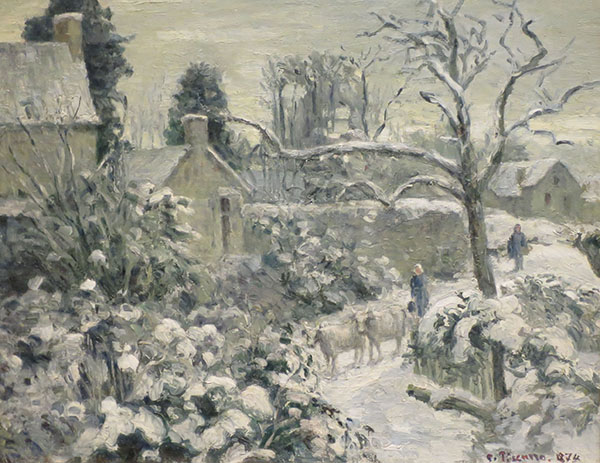Effect of Snow with Cows at Montfoucault | Oil Painting Reproduction