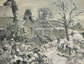 Effect of Snow with Cows at Montfoucault By Camille Pissarro