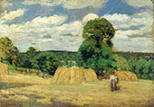 Harvest 1876 By Camille Pissarro