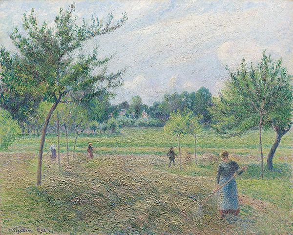 Haymaking at Eragny by Camille Pissarro | Oil Painting Reproduction