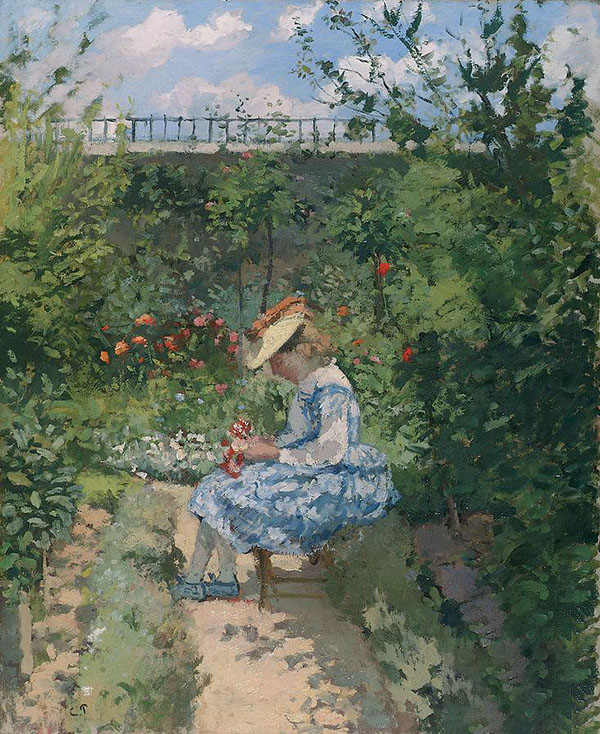 Jeanne in The Garden by Camille Pissarro | Oil Painting Reproduction