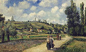 Landscape Near Pontoise The Auvers Road By Camille Pissarro