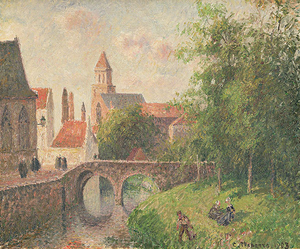 Old Bridge in Bruges by Camille Pissarro | Oil Painting Reproduction