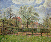 Pear Trees and Flowers at Eragny By Camille Pissarro
