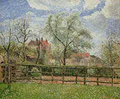Pear Trees and Flowers at Eragny By Camille Pissarro