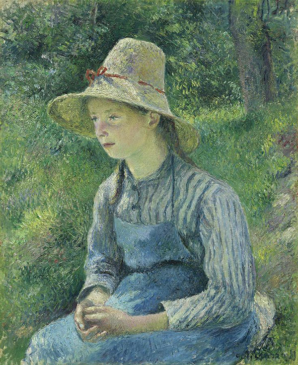 Peasant Girl with a Straw Hat | Oil Painting Reproduction