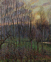 Poplars Sunset at Eragny 1894 By Camille Pissarro