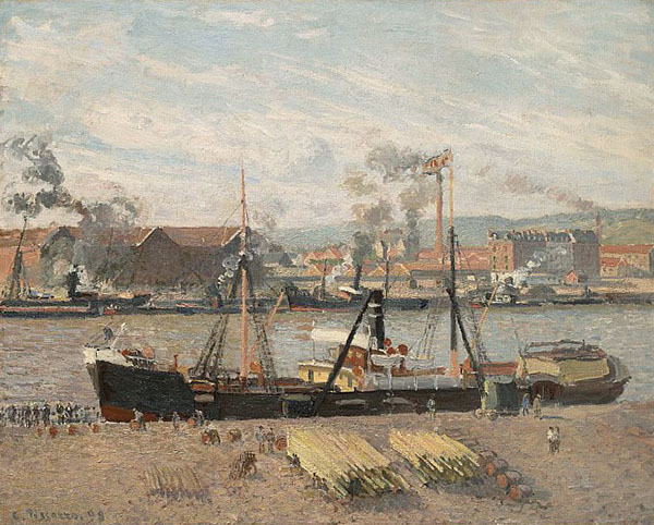 Port of Rouen by Camille Pissarro | Oil Painting Reproduction
