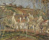 Red Roofs Corner of a Village Winter By Camille Pissarro