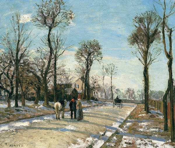 Route de Versailles Louveciennes Winter Sun and Snow | Oil Painting Reproduction