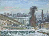 Snowy Landscape Near l'Hermitage 1875 By Camille Pissarro