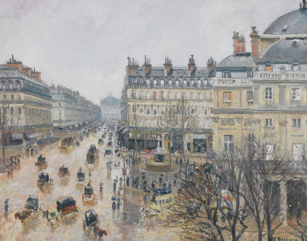 Square of The French Theater Rain Paris Town Square | Oil Painting Reproduction