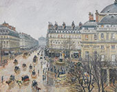 Square of The French Theater Rain Paris Town Square By Camille Pissarro