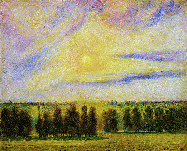 Sunset at Eragny by Camille Pissarro | Oil Painting Reproduction