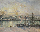 Sunset at Rouen By Camille Pissarro