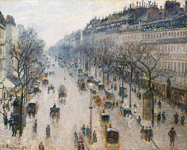 The Boulevard Montmartre on a Winter Morning 1897 | Oil Painting Reproduction