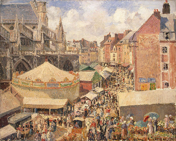The Fair in Dieppe by Camille Pissarro | Oil Painting Reproduction