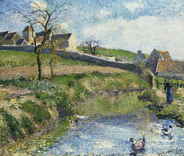 The Farm at Osny by Camille Pissarro | Oil Painting Reproduction