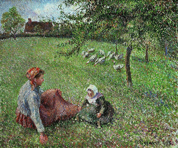 The Geese Pasture by Camille Pissarro | Oil Painting Reproduction