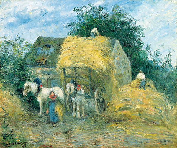 The Hay Cart Montfoucault by Camille Pissarro | Oil Painting Reproduction
