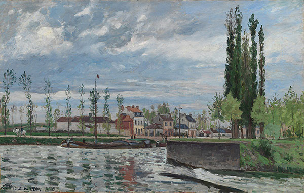 The Lock at Pontoise by Camille Pissarro | Oil Painting Reproduction
