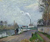 The Oise Near Pontoise in Grey Weather 1876 By Camille Pissarro