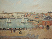 The Port Before Dieppe Afternoon Sun By Camille Pissarro