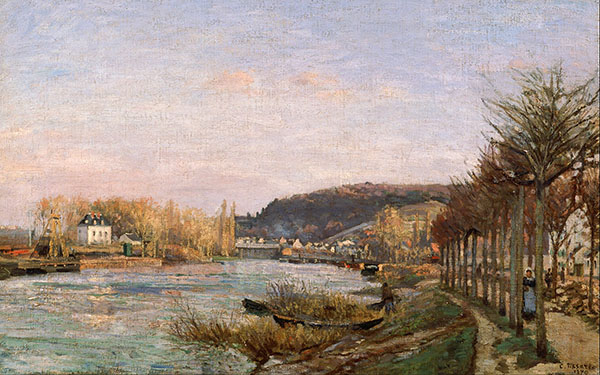 The Seine at Bougival by Camille Pissarro | Oil Painting Reproduction