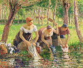 The Washerwomen By Camille Pissarro