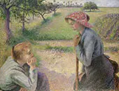 Two Young Peasant Women By Camille Pissarro