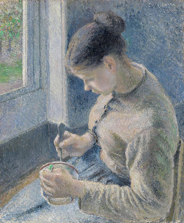 Young Peasant Having her Coffee | Oil Painting Reproduction