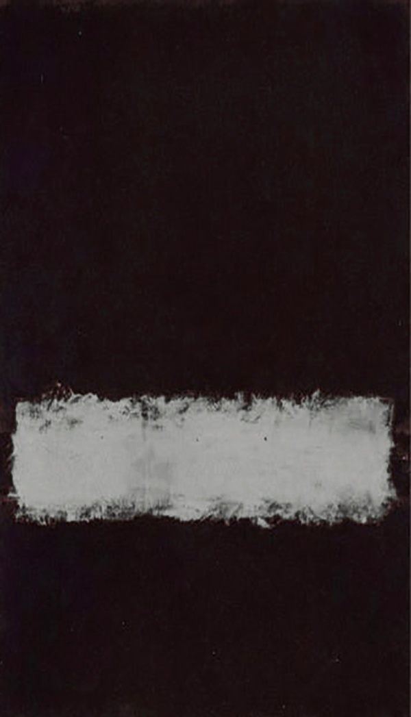 Untitled VM1121 Gray and White over Black Oil Painting Reproduction