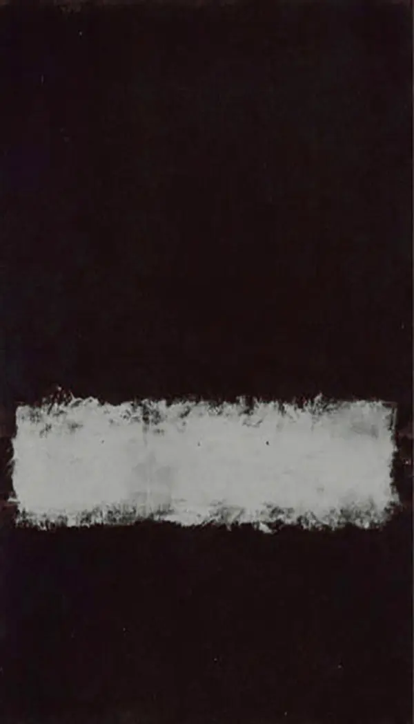 Untitled VM1121 - Gray and White over Black By Mark Rothko (Inspired By)