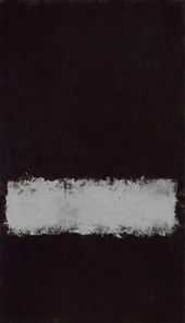 Untitled VM1121 - Gray and White over Black By Mark Rothko (Inspired By)