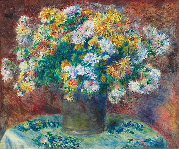 Chrysanthemums 1881 by Pierre Auguste Renoir | Oil Painting Reproduction