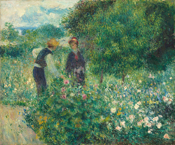 Picking Flowers 1875 by Pierre Auguste Renoir | Oil Painting Reproduction