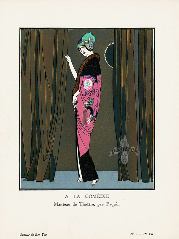 A La Comedie by George Barbier | Oil Painting Reproduction