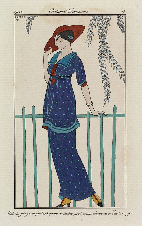 Beach Dress and Hat 1912 by George Barbier | Oil Painting Reproduction