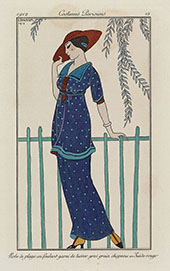 Beach Dress and Hat 1912 By George Barbier