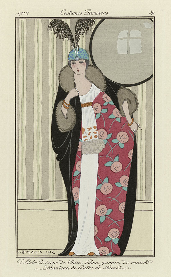 Dress and Evening Coat 1912 by George Barbier | Oil Painting Reproduction