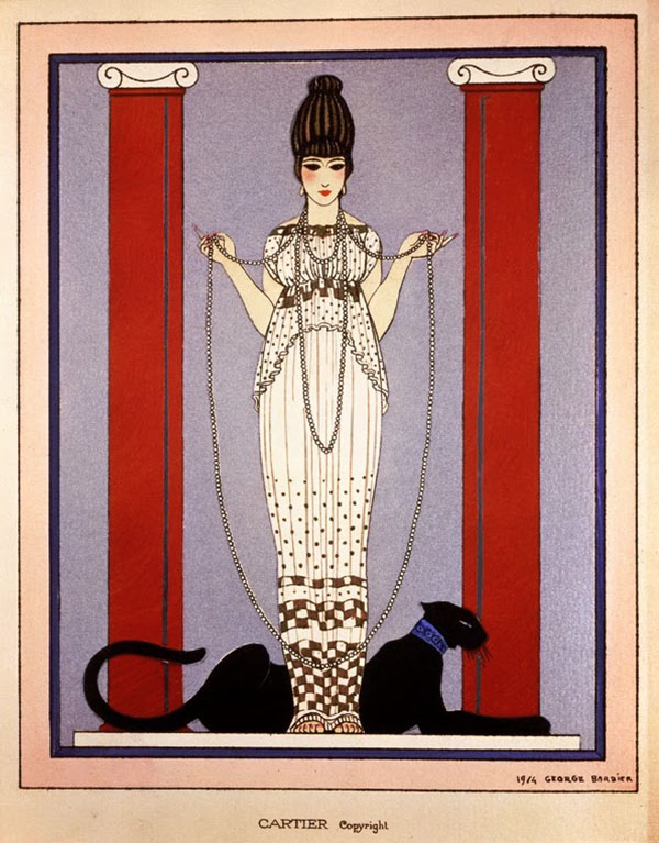 Lady with Panther by George Barbier | Oil Painting Reproduction