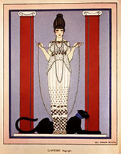 Lady with Panther By George Barbier