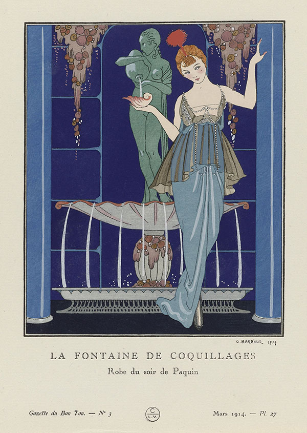 La Fontaine de Coquillages by George Barbier | Oil Painting Reproduction