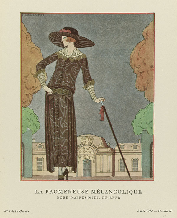La Promeneuse Melancolique by George Barbier | Oil Painting Reproduction