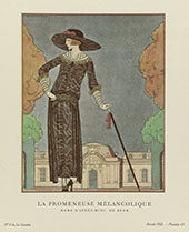 La Promeneuse Melancolique By George Barbier